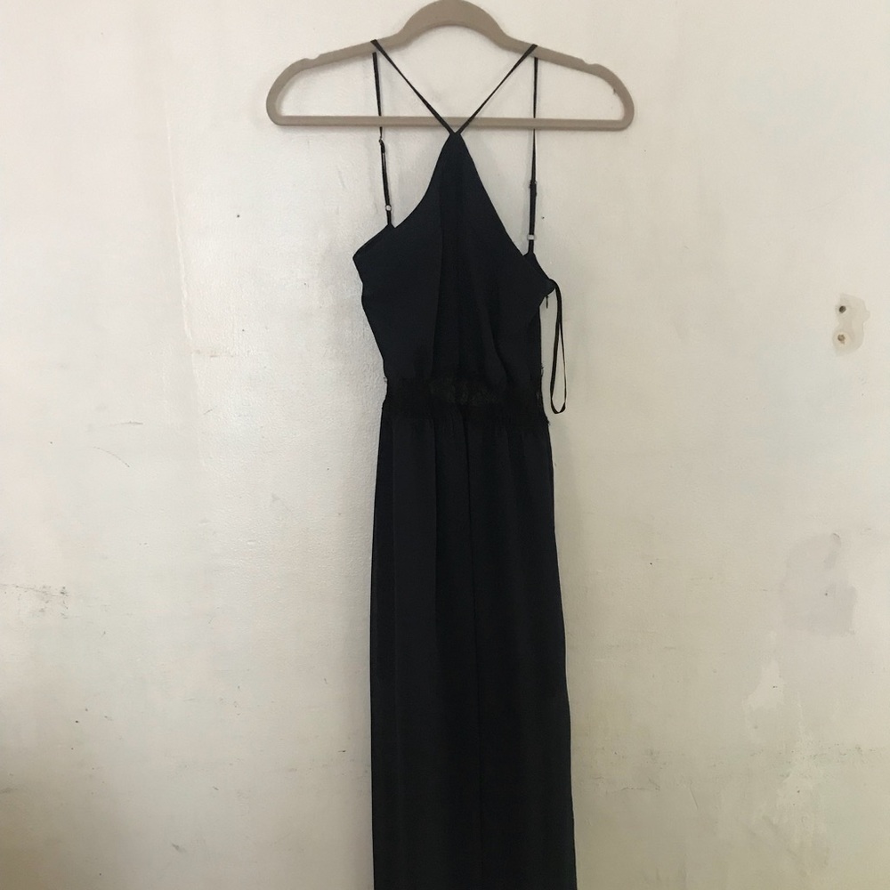 BCBGeneration chiffon gown with lace detail